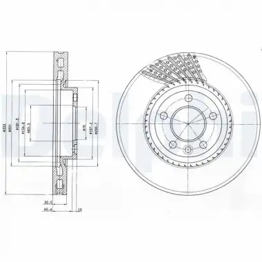 DELPHI Fren Diski Ön (Ddf1254 / Df4309s (Adet Fiyat)) - VW Grubu (VW/Audi/Seat/Skoda) DEL BG9892