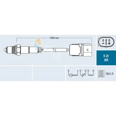 FAE Oksijen Sensörü (Katalizatör Öncesi) - VW Grubu (VW/Audi/Seat/Skoda) FAE 75351