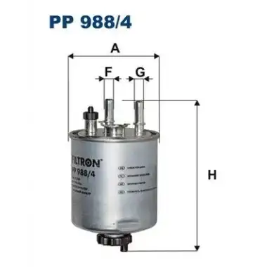 FILTRON Yakıt Filtresi (Mazot Filtresi (Üstü Açik Tip)) (PP 988/4) - Renault / Dacia
