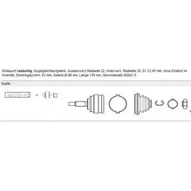 GKN Aks Kafası Dış (GKN 304814) - VW Grubu (VW/Audi/Seat/Skoda)