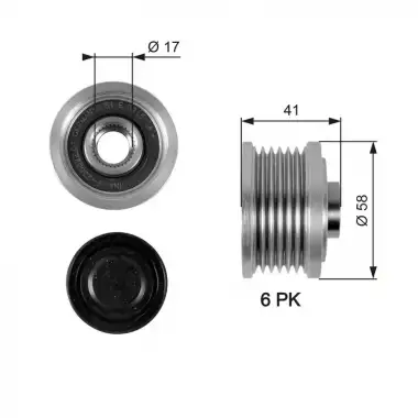 GATES Alternatör Kasnağı (OAP7052) - Fiat / Alfa / Lancia