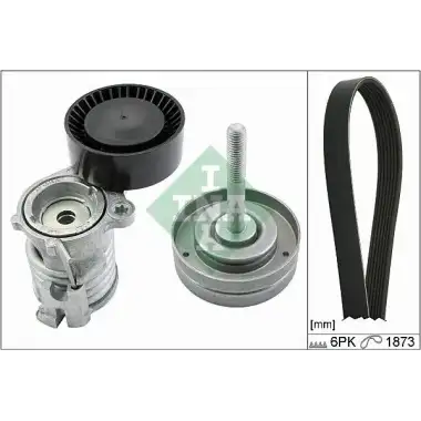 INA V Kayış Seti (534 0296 10 + 532 0500 10 + 6pk1873) - VW Grubu (VW/Audi/Seat/Skoda) 529 0090 10