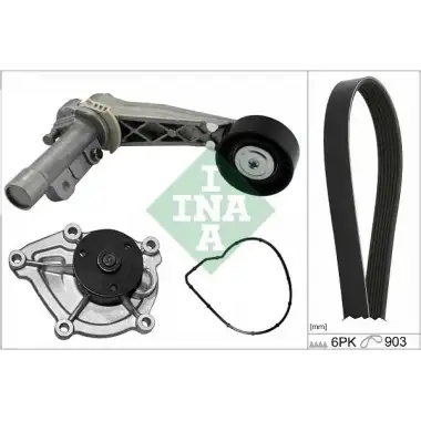 INA V Kayış Seti + Devirdaim + V Kayışı ((INA 538 0466 10 + INA 534 0318 10 + 6pk903)) - Peugeot / Citroën / DS 529 0504 30
