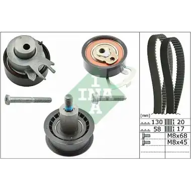 INA Triger Seti (130 Dış / 3 Bilyalı) - VW Grubu (VW/Audi/Seat/Skoda) 530 0538 10