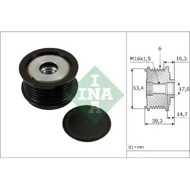 INA Alternatör Kasnağı ((53,4 Mm-39,2mm-17mm)av6n & DC) - Ford 535 0236 10