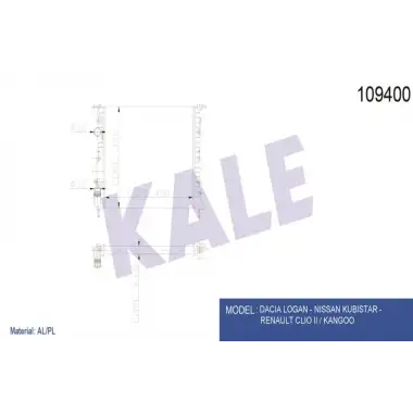 KALE Su Radyatörü (2 Sıra Al+pl Sistem 65 PS NAC) - Renault / Dacia 0518182AL