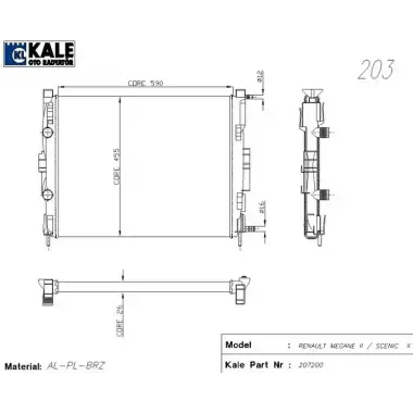 KALE Su Radyatörü (0520221AB) - Renault / Dacia