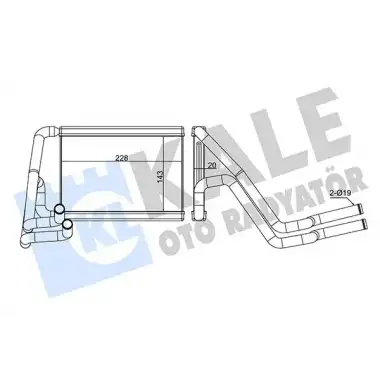 KALE Kalorifer Radyatörü (A/M 145x235x20 : Kalorifer Petegi) - Kore Araçları (Hyundai/Kia) 347340