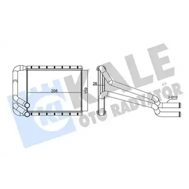KALE Kalorifer Radyatörü (A/M 211x159x27 : Kalorifer Petegi) - Kore Araçları (Hyundai/Kia) 347350