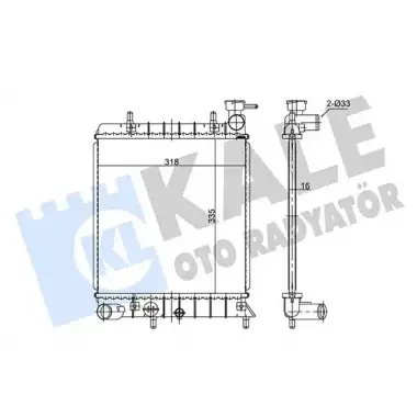KALE Su Radyatörü (M/T 335x298x16) - Kore Araçları (Hyundai/Kia) 372500