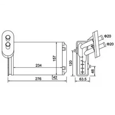 MAGNETI MARELLI Kalorifer Radyatörü (8FH 351 001-611) - VW Grubu (VW/Audi/Seat/Skoda) 359000300800