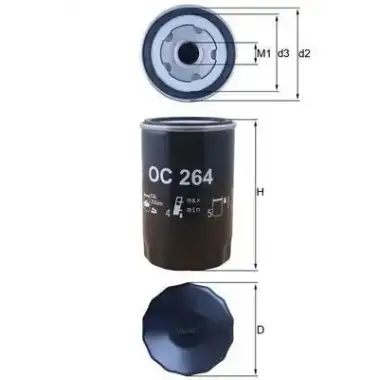 MAHLE Yağ Filtresi (H14w27 (Benzinli)) - VW Grubu (VW/Audi/Seat/Skoda) MHL OC264