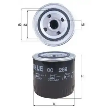 MAHLE Yağ Filtresi (MHL OC269) - Japon Araçları