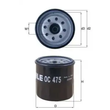 MAHLE Yağ Filtresi (MHL OC475) - Renault / Dacia