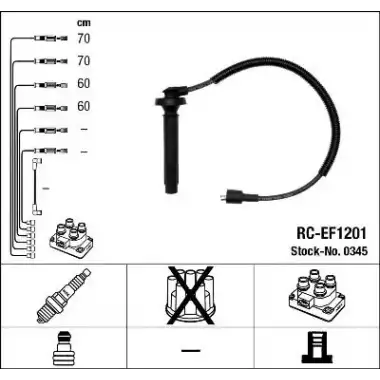 NGK Buji Kablosu Takım (Rc-ef1201) - Japon Araçları NGK 0345