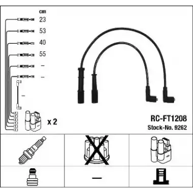 NGK Buji Kablosu (Rc-ft1208) - Fiat / Alfa / Lancia NGK 9262
