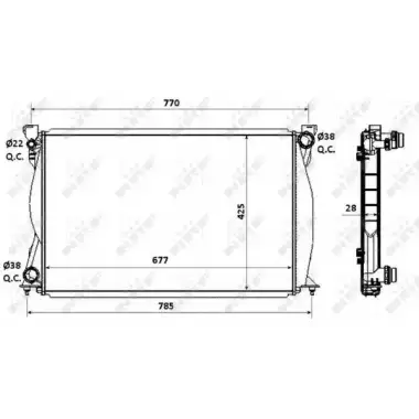 NRF Su Radyatörü (Brazing) (NRF 58359) - VW Grubu (VW/Audi/Seat/Skoda)