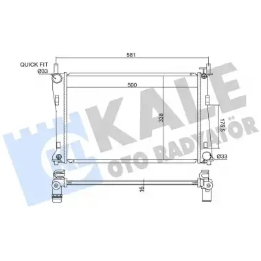 KALE Su Radyatörü (Brazing Benzinli / 2s6h & CC) - Ford 349600