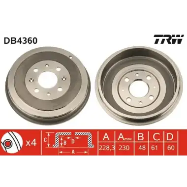 TRW Kampana Arka (DB4360) - Opel