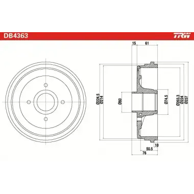 TRW Kampana Arka (DB4363) - Renault / Dacia