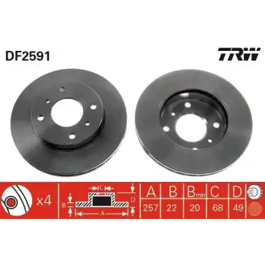 TRW Fren Diski Ön (DF2591) - Japon Araçları