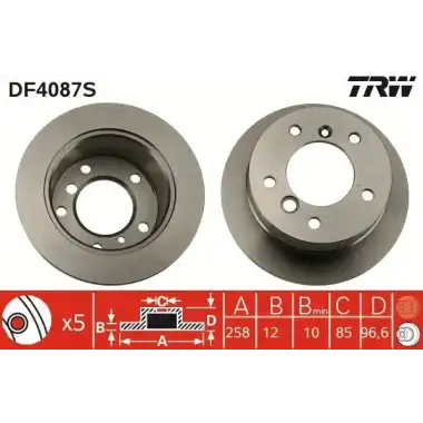TRW Fren Diski Arka (09102 / Fcr230a) - VW Grubu (VW/Audi/Seat/Skoda) DF4087S
