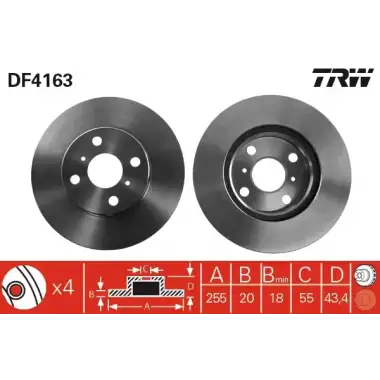TRW Fren Diski Ön (DF4163) - Japon Araçları