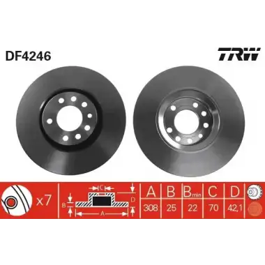 TRW Fren Diski Ön (Takım) (DF4246) - Opel