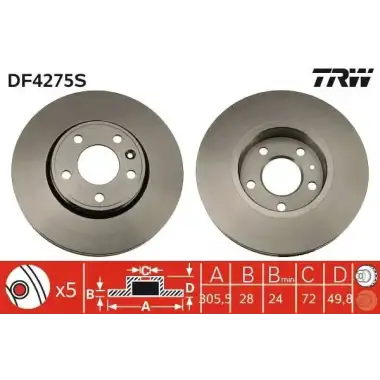 TRW Fren Diski Ön (Adet) (DF4275S) - Opel