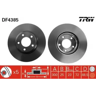 TRW Fren Diski Ön (16 Jant) - Japon Araçları DF4385