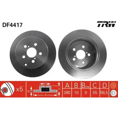 TRW Fren Diski Arka (DF4417) - Japon Araçları