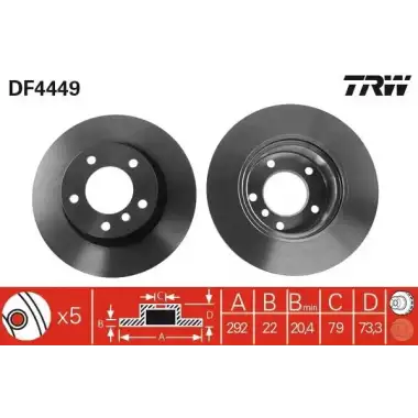 TRW Fren Diski Ön (Takım) (DF4449) - BMW / Mini