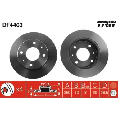TRW Fren Diski Arka (DF4463) - Japon Araçları