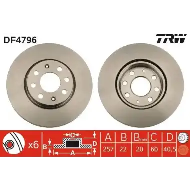 TRW Fren Diski Ön (Takım 14 Inch) - Opel DF4796