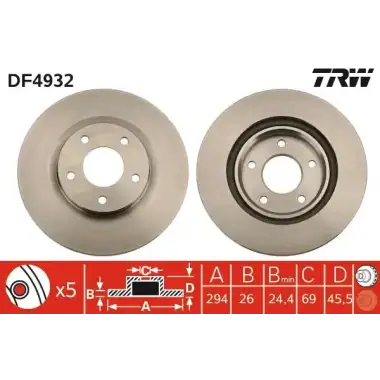 TRW Fren Diski Ön (Yüksek Karbonlu) - Japon Araçları DF4932