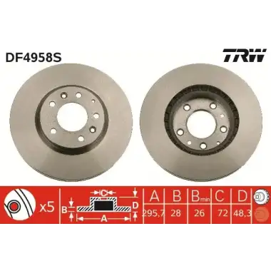 TRW Fren Diski Ön (DF4958S) - Japon Araçları