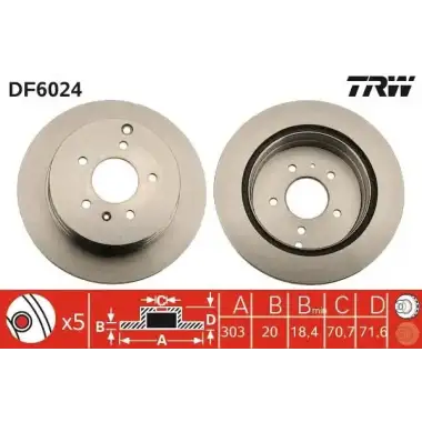TRW Fren Diski Arka (Takım) (DF6024) - Opel