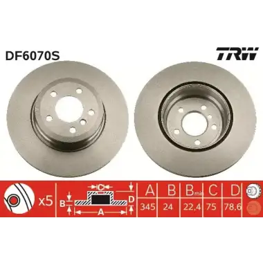 TRW Fren Diski Arka (DF6070S) - BMW / Mini