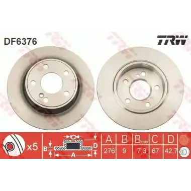 TRW Fren Diski Arka (DF6376) - Mercedes-Benz