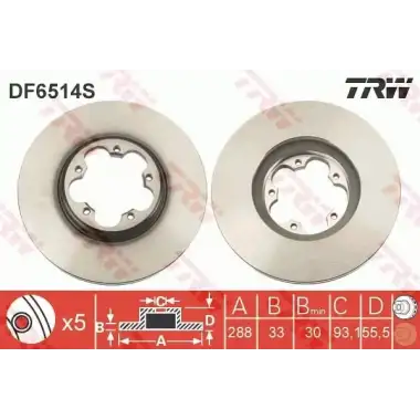 TRW Fren Diski Ön (288 MM) - Ford DF6514S