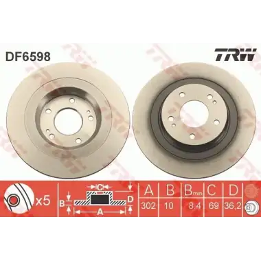 TRW Fren Diski Arka (DF6598) - Japon Araçları
