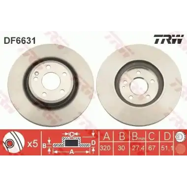 TRW Fren Diski Ön (DF6631) - Mercedes-Benz