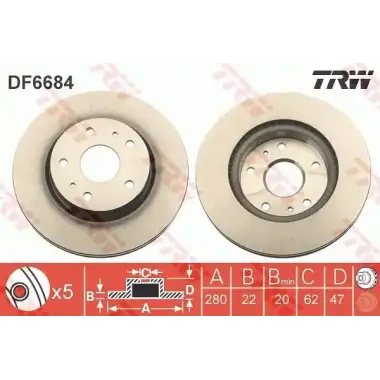 TRW Fren Diski Ön (DF6684) - Japon Araçları