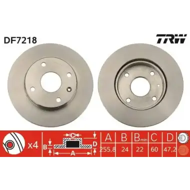 TRW Fren Diski Ön (DF7218) - Opel