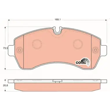 TRW Fren Balatası Ön (Balon Teker A9064210800 A9104207700) - Mercedes-Benz GDB1696