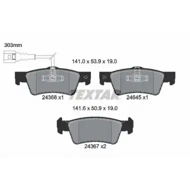 TEXTAR Fren Balatası Arka (Gdb1671) - VW Grubu (VW/Audi/Seat/Skoda) TX 2436801