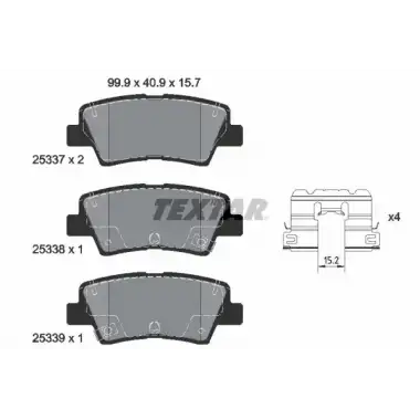TEXTAR Fren Balatası Arka (TX 2533709) - Kore Araçları (Hyundai/Kia)