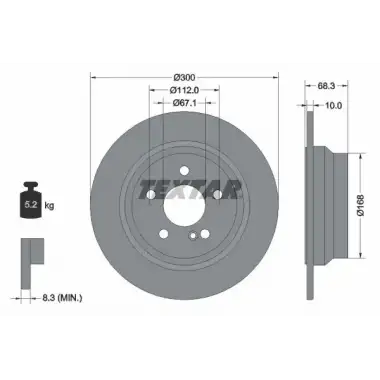 TEXTAR Fren Diski Arka (TX 92115405) - Mercedes-Benz