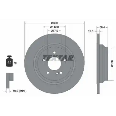 TEXTAR Fren Diski Arka (S320-350) - Mercedes-Benz TX 92176503