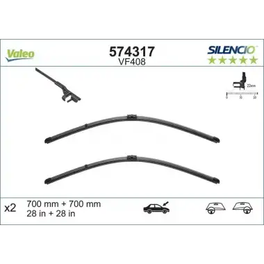 VALEO Silecek Süpürgesi Ön Takım (SWF --- ( 700 / 700 MM )) - Mercedes-Benz 119389